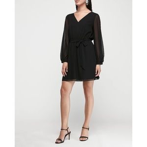 Express Chiffon Fit & Flare Sash Tie Mini Dress 🖤